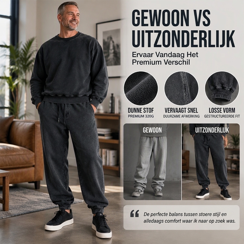 Heren Casual Gewassen Sportbroek