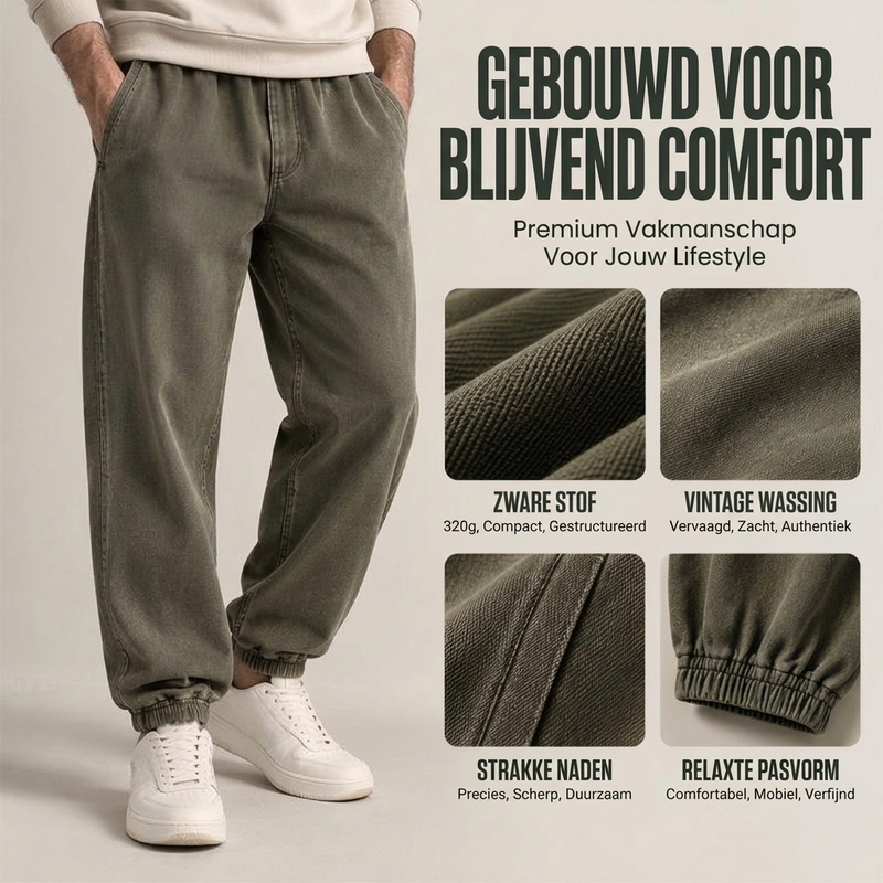 Heren Casual Gewassen Sportbroek
