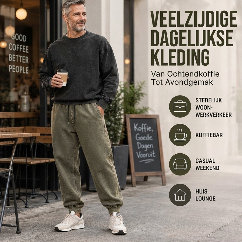 Heren Casual Gewassen Sportbroek