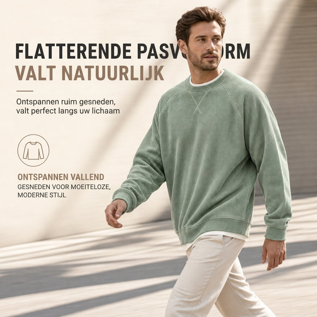 🔥Gratis verzending✈️Heren corduroy ronde hals lange mouwen pullover sweatshirt