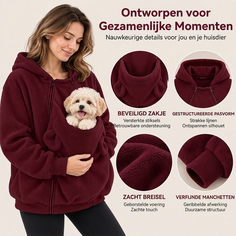 😍Een onmisbaar item voor huishoudens met huisdieren❤️Kangaroo Pocket Huisdierendraagcapuchon