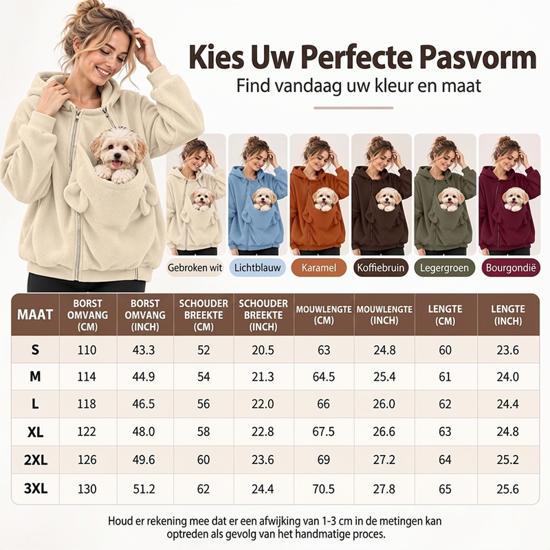 😍Een onmisbaar item voor huishoudens met huisdieren❤️Kangaroo Pocket Huisdierendraagcapuchon