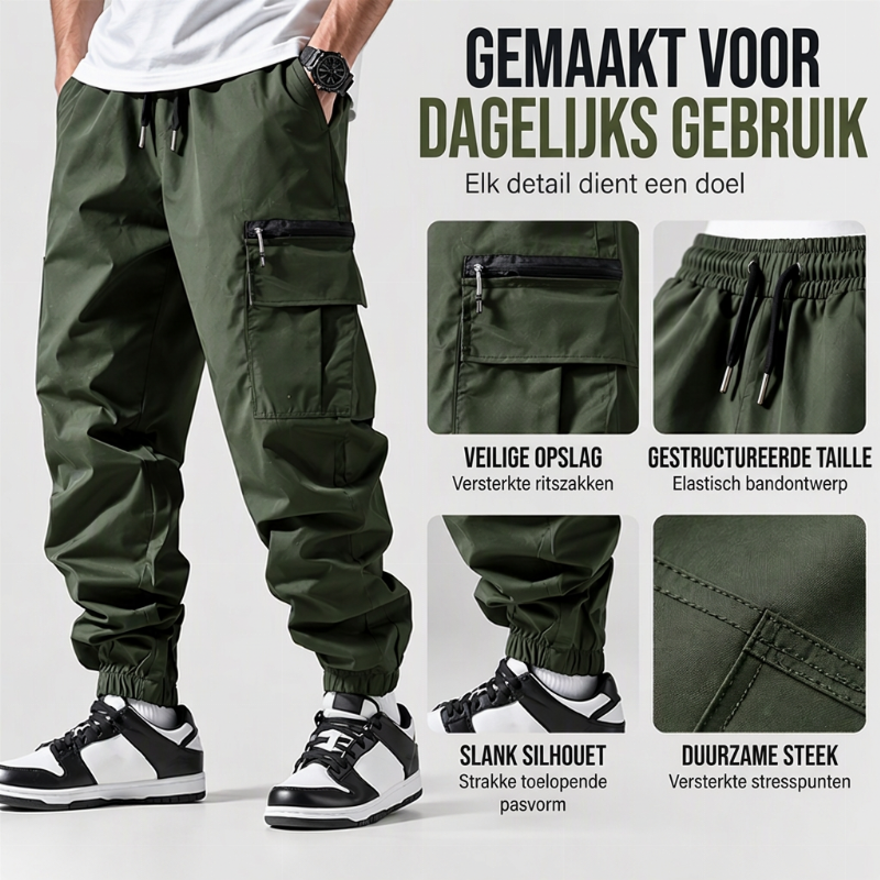Casual cargobroek met meerdere zakken voor heren
