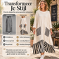 🔥Gratis verzending✈️Dames Gestreepte Patchwork Lange Mouw Maxi Jurk