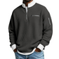 Casual herensweatshirt met wafelpatroon en kwartritssluiting