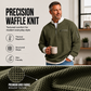 Casual herensweatshirt met wafelpatroon en kwartritssluiting