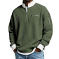 Casual herensweatshirt met wafelpatroon en kwartritssluiting