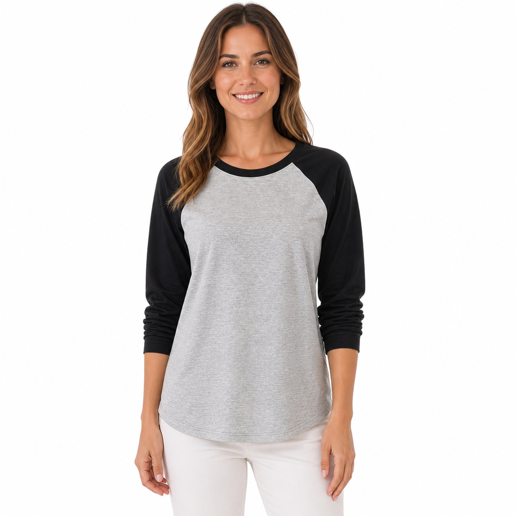 💋Geniet van een 30-daags probleemloos retourbeleid!✅️Casueel los dames T-shirt met ronde hals, lange mouwen en kleurenblok