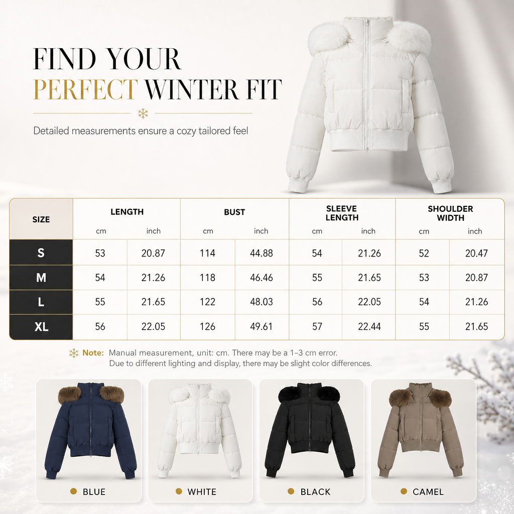 🔥Gratis verzending✈️Dames Winter Korte Gewatteerde Jas met Bontkraag en Capuchon