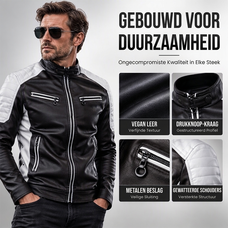 🔥Gratis verzending✈️Vintage jas voor heren met staande kraag en patchwork