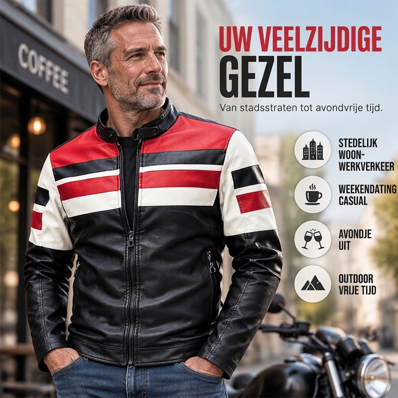 🔥Gratis verzending✈️Vintage jas voor heren met staande kraag en patchwork