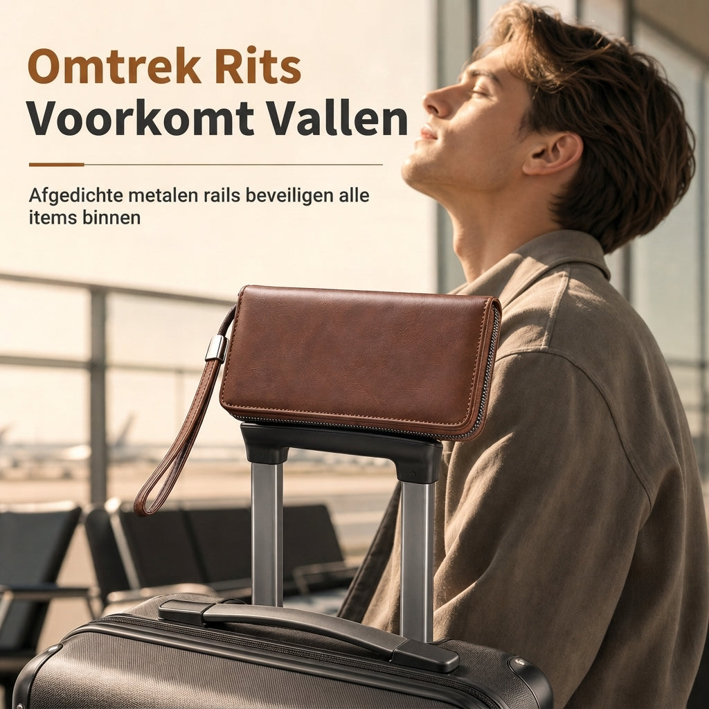 🔥Populair product ！✨Heren Lange Ritsportemonnee Groot Capaciteit Multifunctionele Kaarthouder Klemtas
