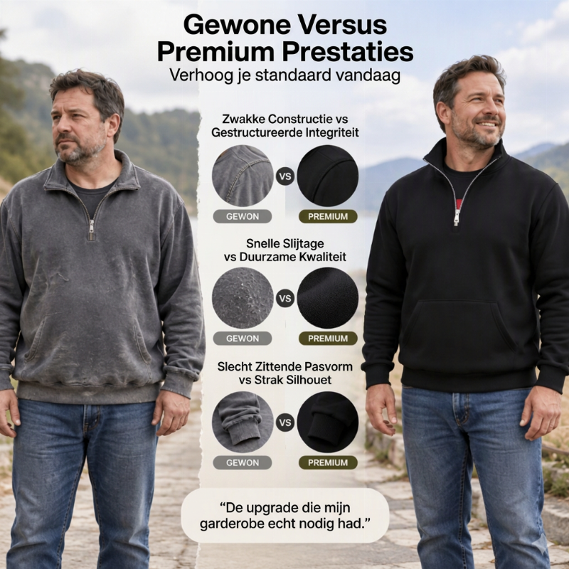 🔥Gratis verzending✈️Warme sweatshirt met halve rits voor heren