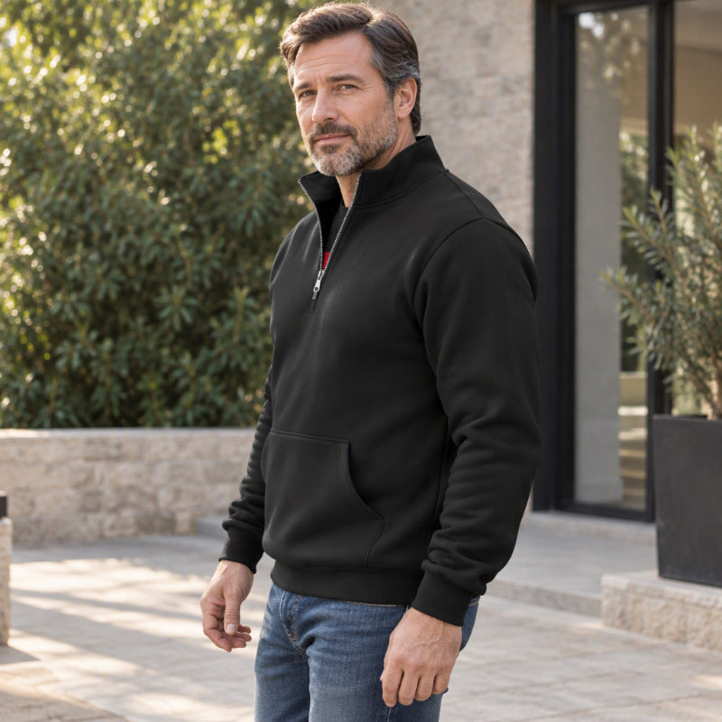 🔥Gratis verzending✈️Warme sweatshirt met halve rits voor heren