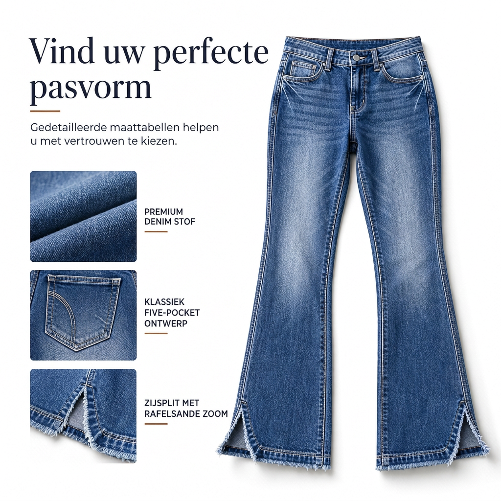 🔥Gratis verzending✈️Dames hoge taille retro flare denim jeans