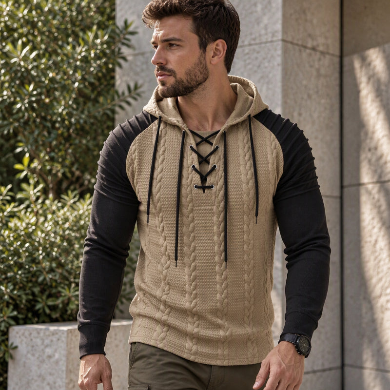 🔥Gratis verzending✈️Heren-sweatshirt met capuchon, gestructureerde plooien op de schouders