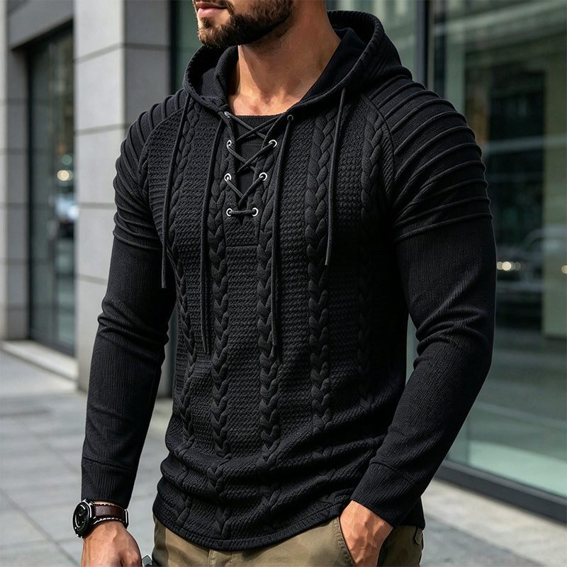 🔥Gratis verzending✈️Heren-sweatshirt met capuchon, gestructureerde plooien op de schouders