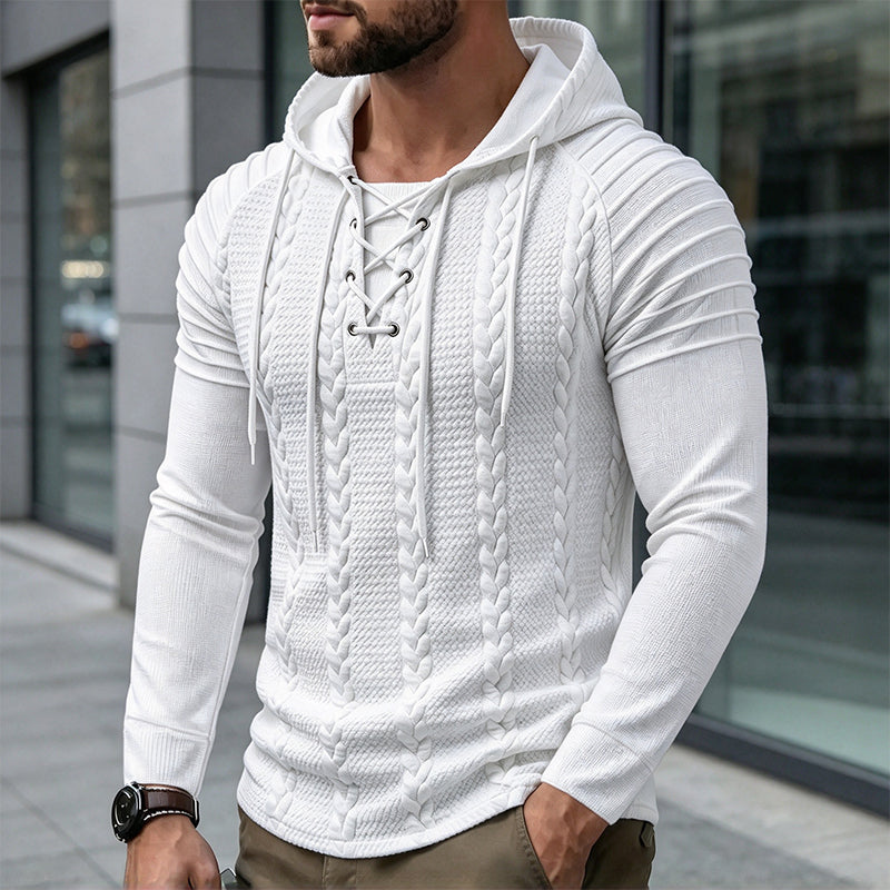 🔥Gratis verzending✈️Heren-sweatshirt met capuchon, gestructureerde plooien op de schouders