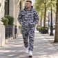🔥Gratis verzending✈️Heren set van camouflage hoodie en broek met pluche voering