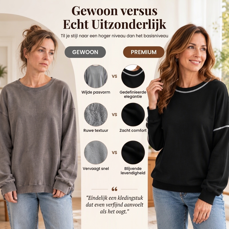 🔥Gratis verzending✈️Casuele losvallende crewneck sweatshirt voor dames