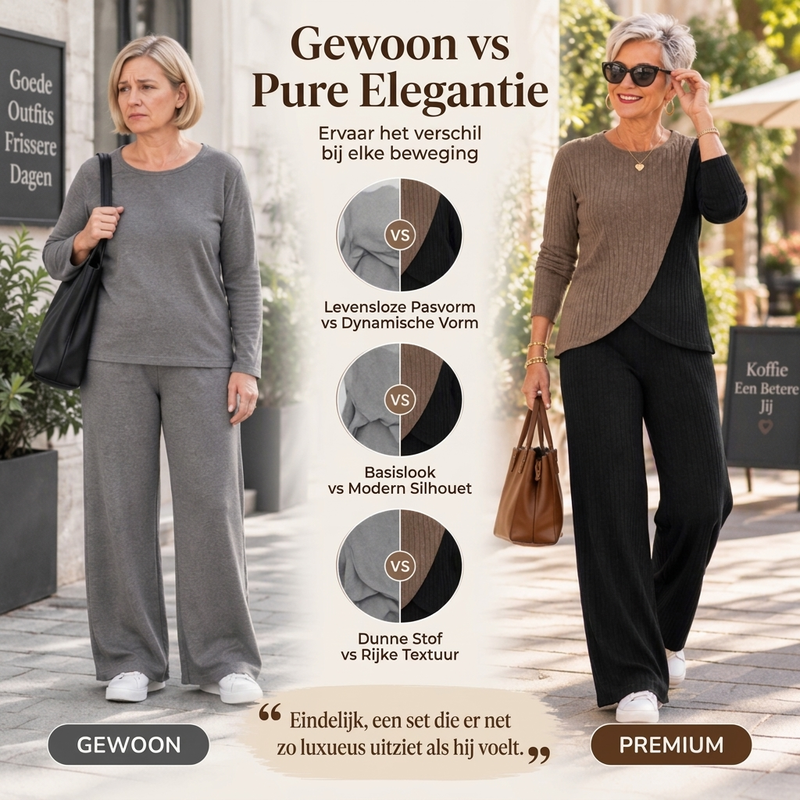 🔥Gratis verzending✈️Vrouwen casual kleurblok geribbelde gebreide 2-delige set