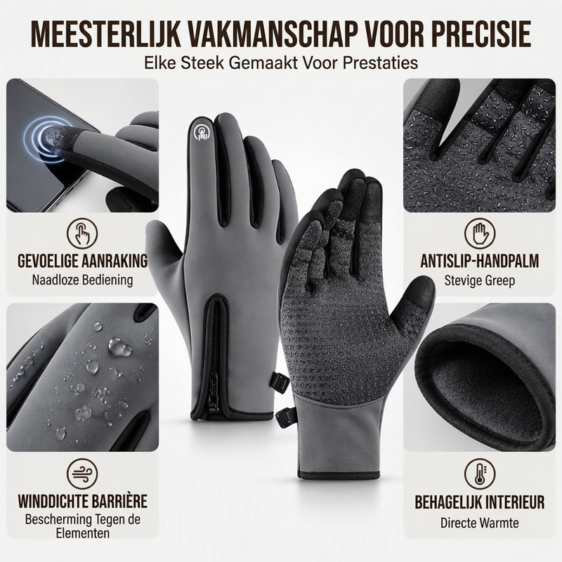 Thermische wielrenhandschoenen voor de winter met touchscreenfunctie