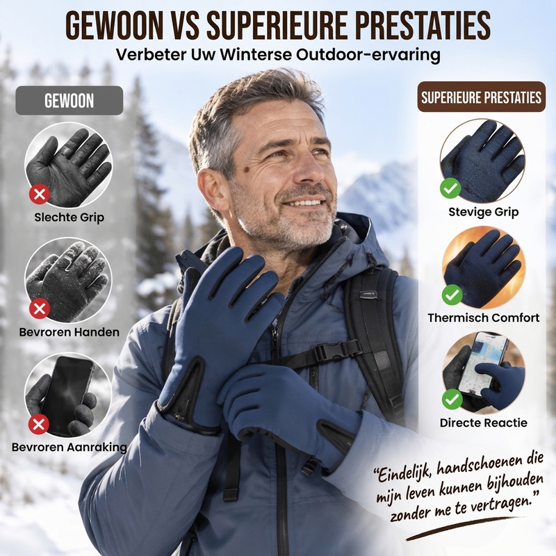 Thermische wielrenhandschoenen voor de winter met touchscreenfunctie