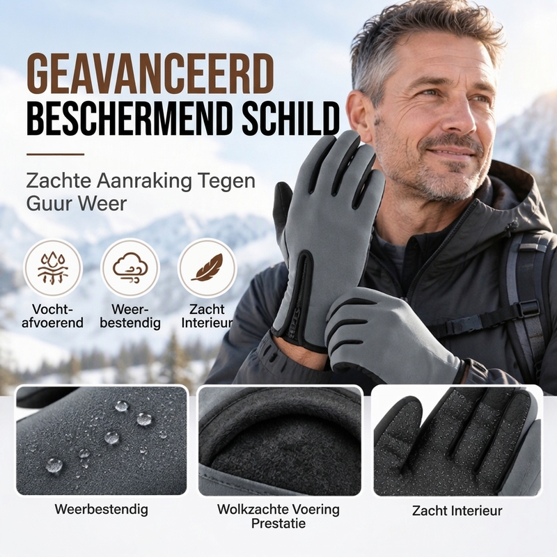 Thermische wielrenhandschoenen voor de winter met touchscreenfunctie