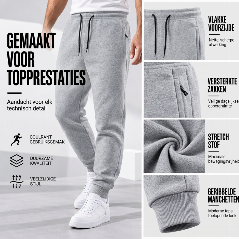 👖Warme herenjoggingbroek met ritssluitende zakken