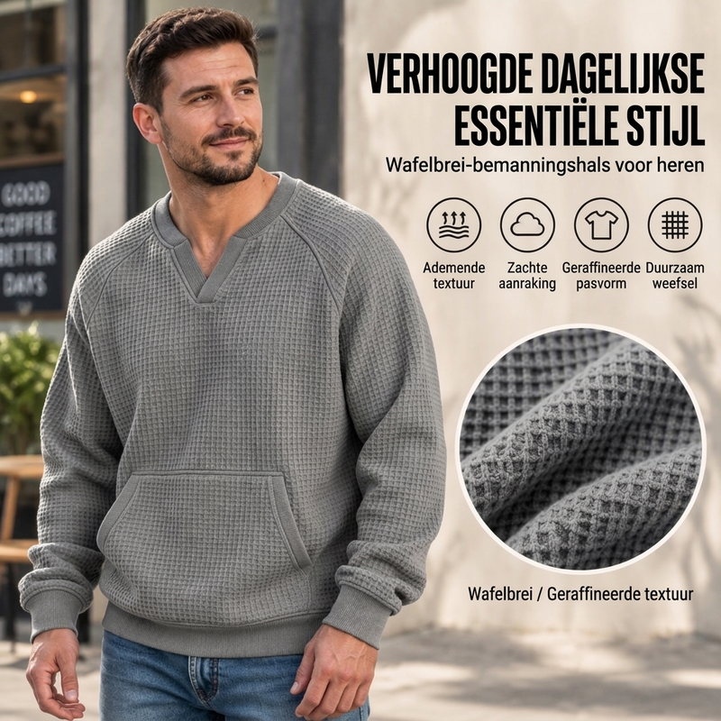 🔥Gratis verzending✈️Heren Casual Wafelgebreid Sweatshirt
