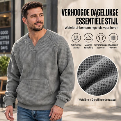 🔥Gratis verzending✈️Heren Casual Wafelgebreid Sweatshirt