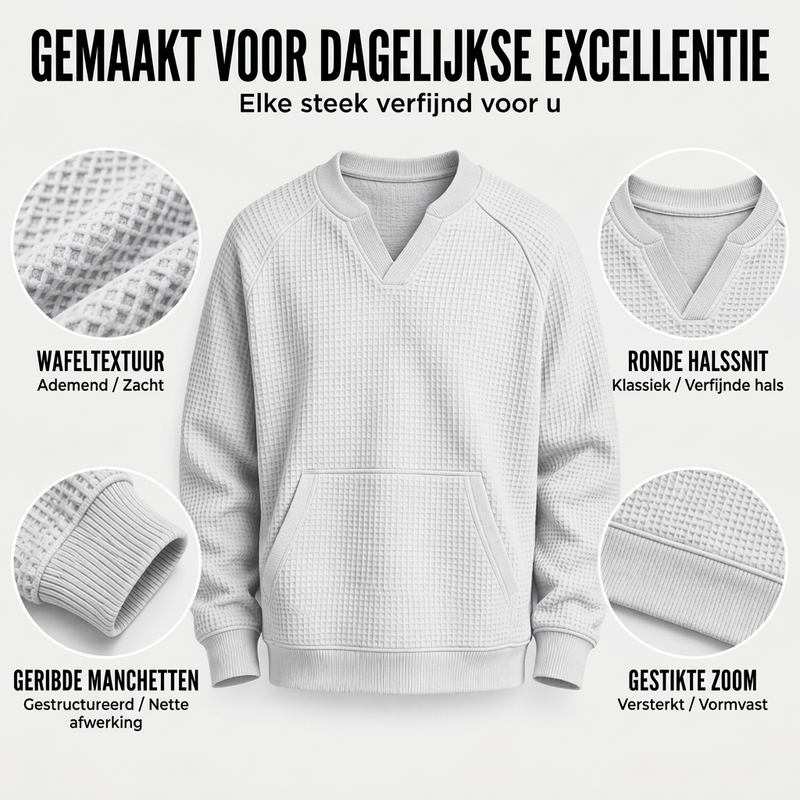 🔥Gratis verzending✈️Heren Casual Wafelgebreid Sweatshirt