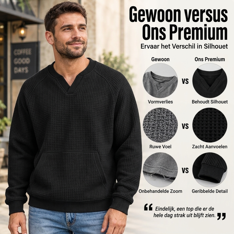 🔥Gratis verzending✈️Heren Casual Wafelgebreid Sweatshirt