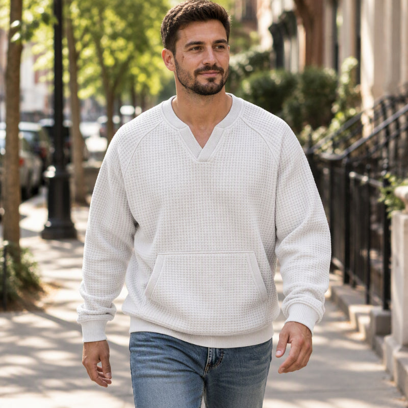 🔥Gratis verzending✈️Heren Casual Wafelgebreid Sweatshirt