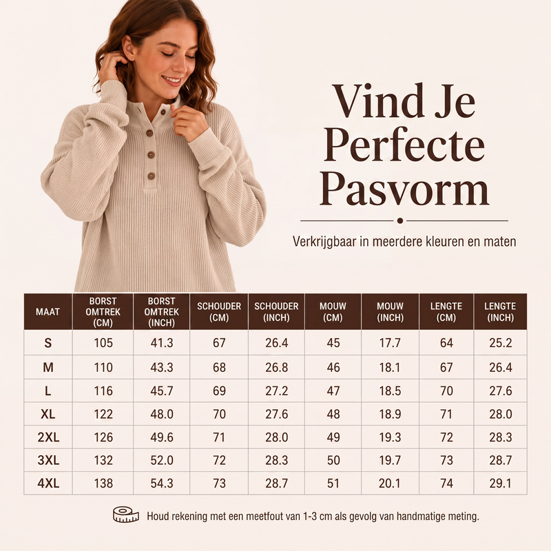 🔥Gratis verzending✈️Wafelgebreid Henley-sweatshirt voor dames