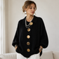 🔥Gratis verzending✈️Dames Elegante revers gebreid vest met gouden knopen