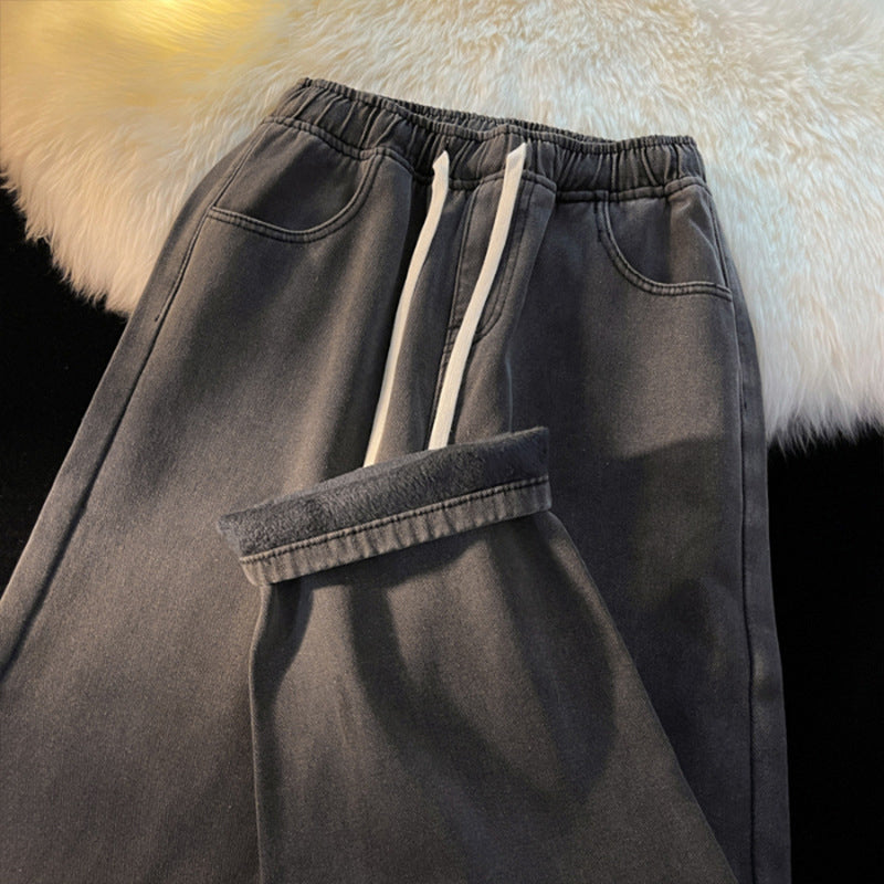 Dames warm gevoerde straight leg denim jeans