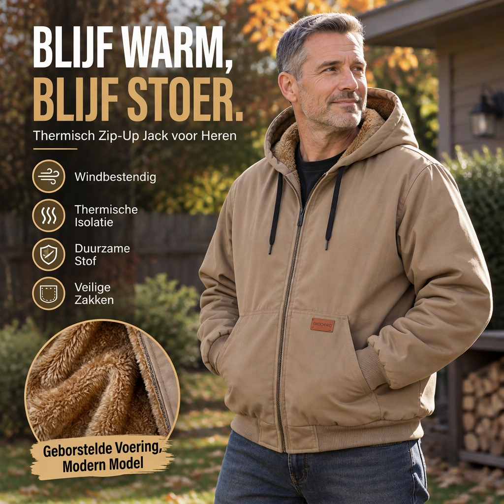 🔥Gratis verzending✈️Casual thermisch herfst/winter jack met capuchon voor heren