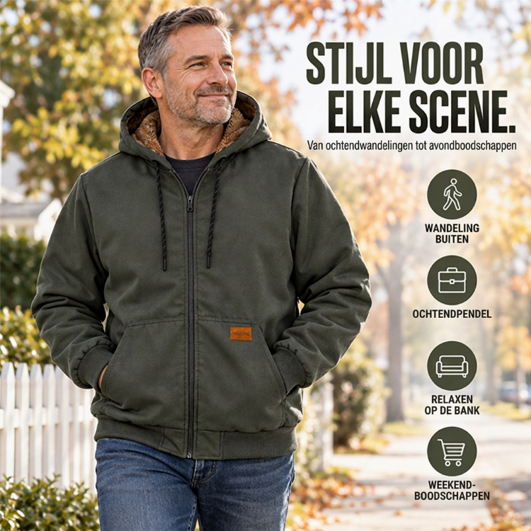🔥Gratis verzending✈️Casual thermisch herfst/winter jack met capuchon voor heren