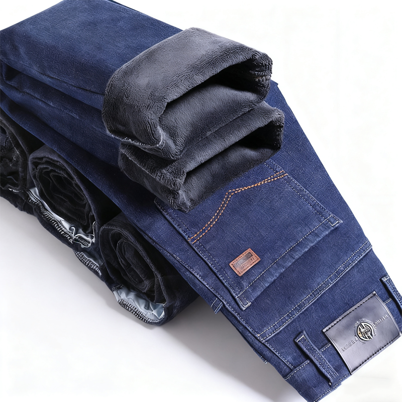 🔥 Winter Deal ✨ Heren Gevoerde Jeans met Rechte Pijpen 👖 Warme Voering, Comfortabele Pasvorm & Klassieke Stijl