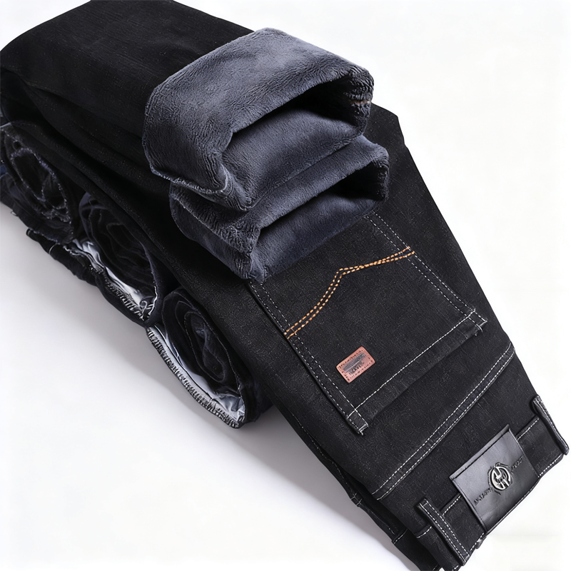 🔥 Winter Deal ✨ Heren Gevoerde Jeans met Rechte Pijpen 👖 Warme Voering, Comfortabele Pasvorm & Klassieke Stijl