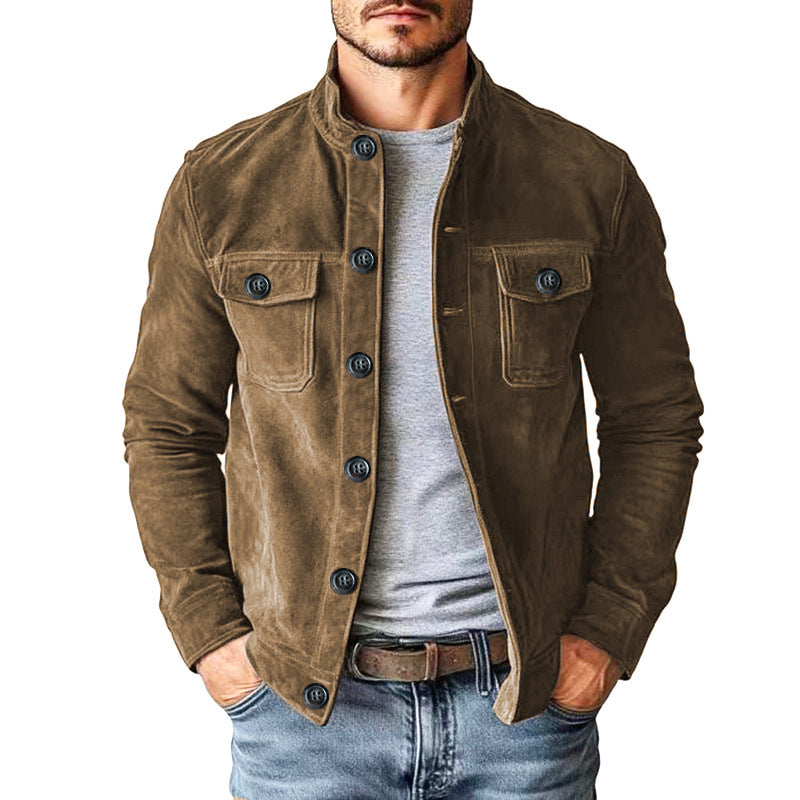 🏆 Bestseller ✨ Heren Vintage Ribcord Jas met Opstaande Kraag 🧥 Klassieke Look, Comfortabel & Tijdloos Design