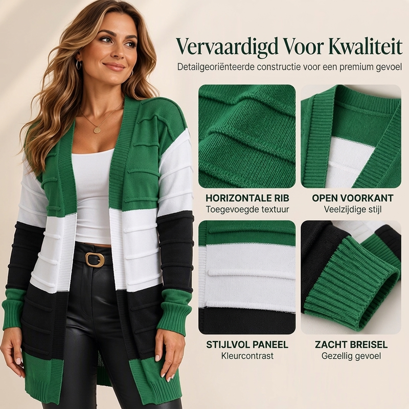 🔥Gratis verzending✈️Dames color-block gebreide vest zonder sluiting