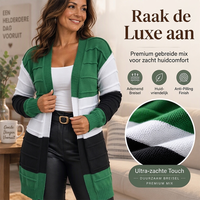 🔥Gratis verzending✈️Dames color-block gebreide vest zonder sluiting