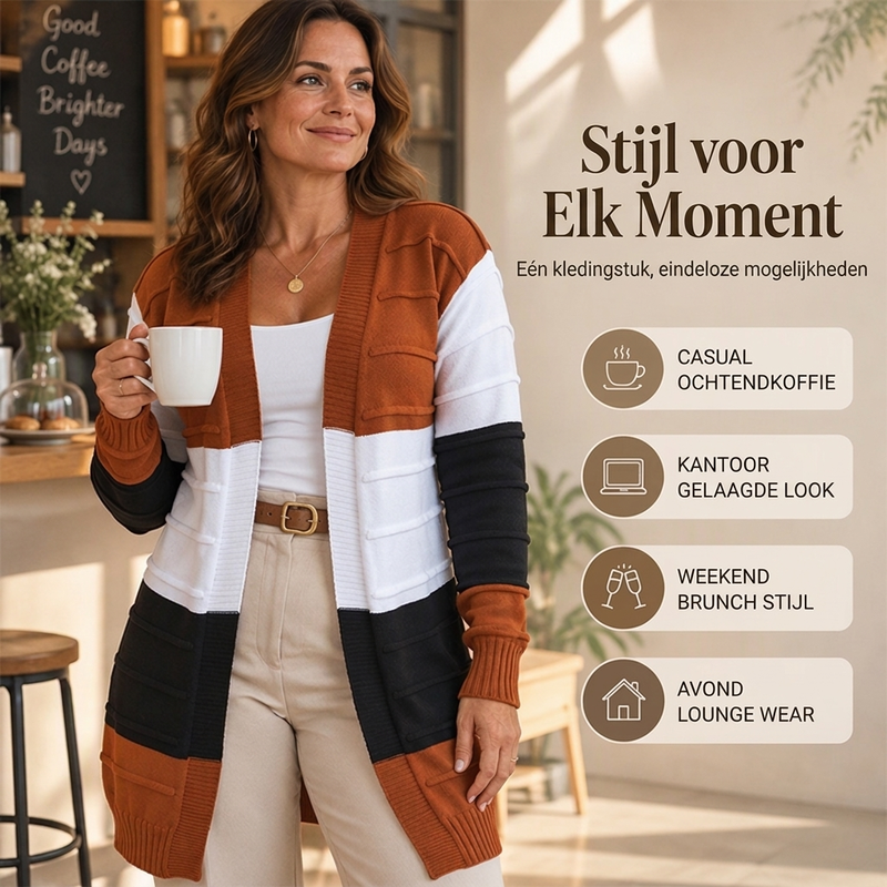 🔥Gratis verzending✈️Dames color-block gebreide vest zonder sluiting