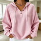 🔥Gratis verzending✈️Dames Wafel Gebreid Henley Hoodie