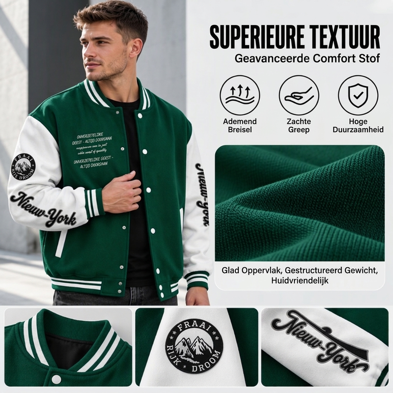 🔥Gratis verzending✈️Heren casual colour-block baseballjas
