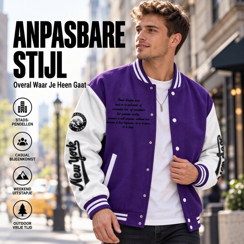 🔥Gratis verzending✈️Heren casual colour-block baseballjas