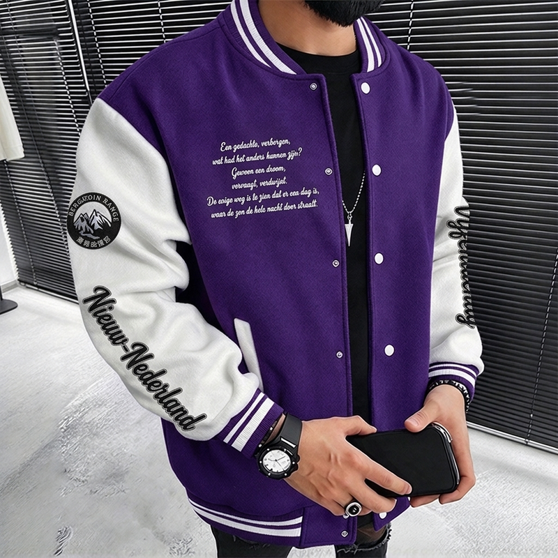 🔥Gratis verzending✈️Heren casual colour-block baseballjas