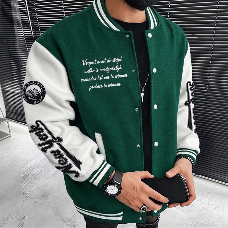 🔥Gratis verzending✈️Heren casual colour-block baseballjas